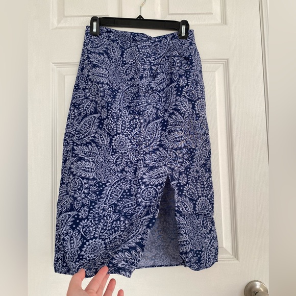 Madewell Dresses & Skirts - Madewell Linen-Blend Knotted Midi Skirt in Paisley Garden